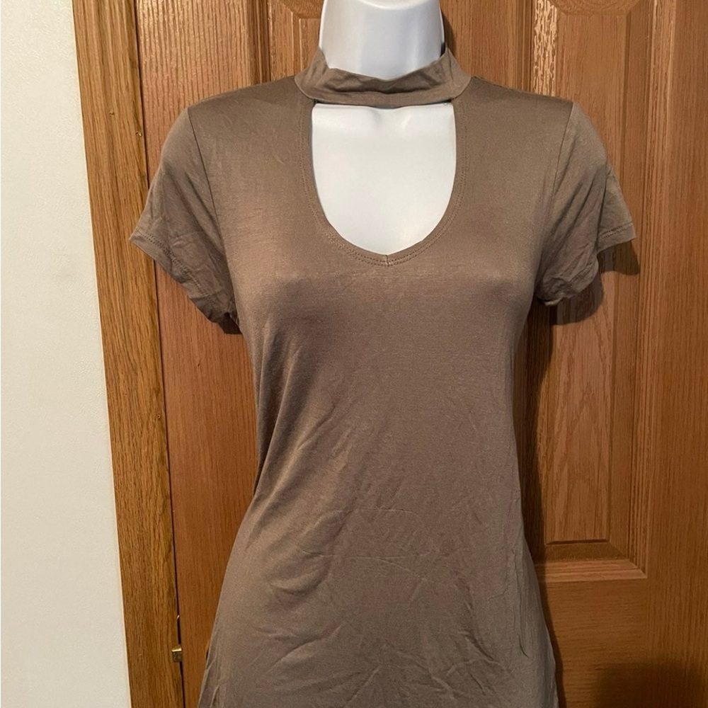 Chic Army green Short Sleeve Women's Top